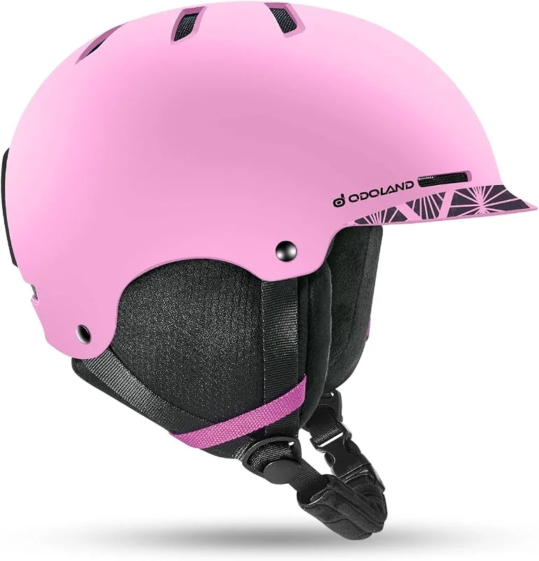 Odoland Casco de Esquí y Snowboard para Hombres Mujers, Casco de Seguridad Deportes con Ventilación y Orejeras Desmontable para Esquiar Snowboard — Equipo esqui