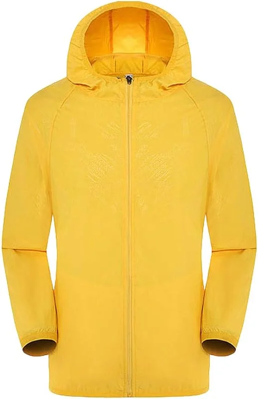 Abrigos y Chaquetas Ultraligeros para Hombres Ultraligero Casual Top A Prueba de Viento Impermeable Hombres Cortavientos, amarillo, M — Plumon fino