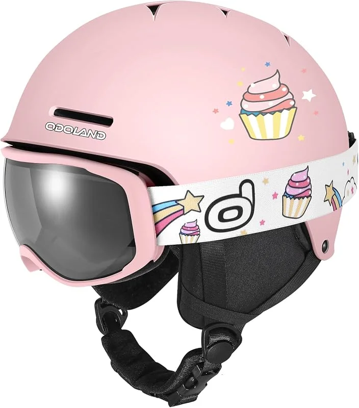 Odoland Casco de Esquí con Gafas para Niños y Niñas de 6-14 Años (49-56cm) — Equipo esqui