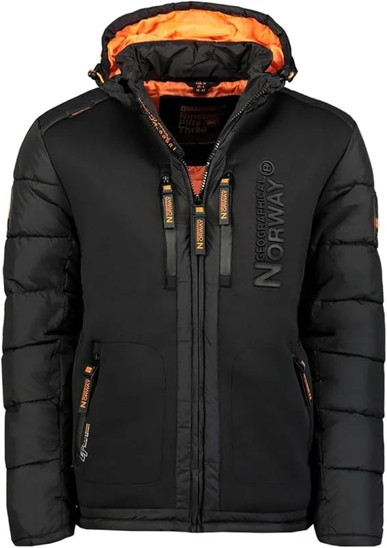Geographical Norway Beachwood Men - Abrigo Para Hombre Resistente Viento - Chaqueta Acolchada Calor - Jacket Forro Impermeable Exterior — Ropa esqui