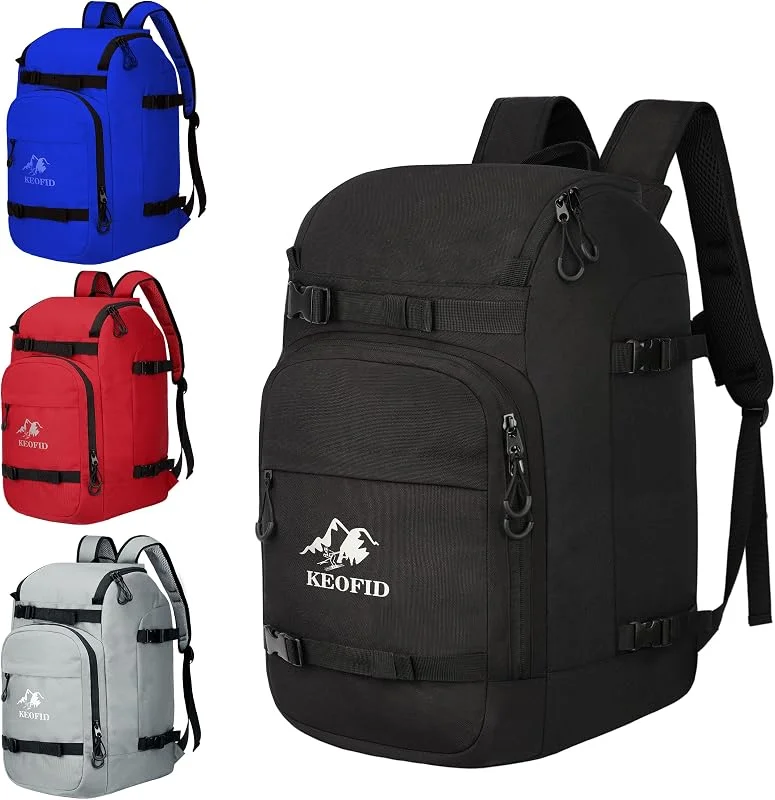 KEOFID Ski Boot Bag for Men and Women, 50L Ski Travel Backpack and Snowboard Bag — Equipo esqui