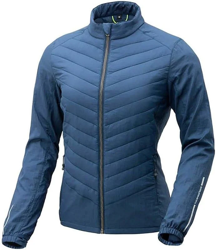 Tucano Urbano Chaqueta bicicleta media chaqueta bicicleta mujer ultraligera, cortavientos, térmica y súper compactable.Chaqueta técnica bicicleta nylon chaqueta plumífero urban cycling plegable azul — Plumon fino