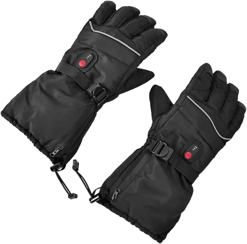 PRETYZOOM Guantes Calefactables Eléctricos para Hombre y Mujer Impermeables Dedos Separados Recargables Térmicos para Esquí Senderismo y Deportes al Aire Libre Color Negro Par Único — Ropa esqui