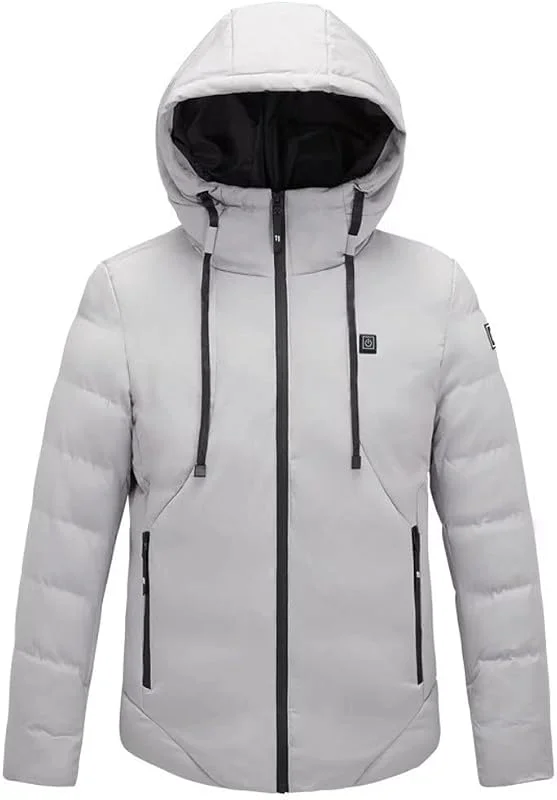 Sudadera con capucha unisex con calefacción, chaqueta eléctrica con calefacción, ropa de calefacción para esquiar, caza, pesca, color blanco — Ropa esqui