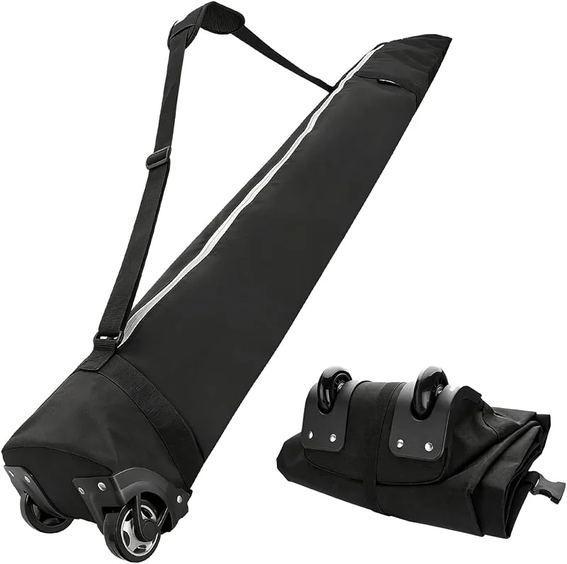 Bolsa de esquí acolchada con ruedas para viajes aéreos, la bolsa de esquí acolchada puede acomodar esquís de hasta 200 cm. — Equipo esqui