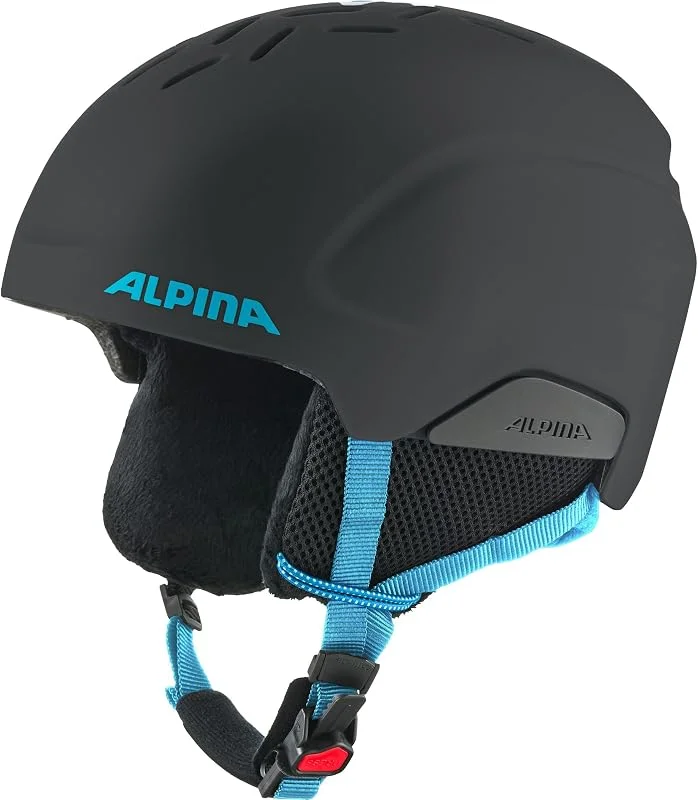 ALPINA PIZI - Casco de esquí Seguro y Ligero para niños, con Almohadillas de Orejas extraíbles, óptima absorción de Impactos y Buena ventilación - Black Blue Matt - 51-55 cm — Equipo esqui