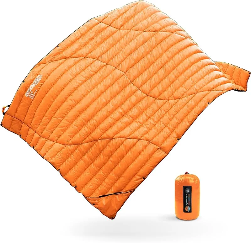 ZOOOBELIVES AlpliveR300 - Manta de camping ultraligera de 1.3 libras, con potencia de relleno de 650. Edredón compacto y cálido para viajes, playa, hamaca, mochileros. Eleva tu comodidad al aire libre — Plumon fino