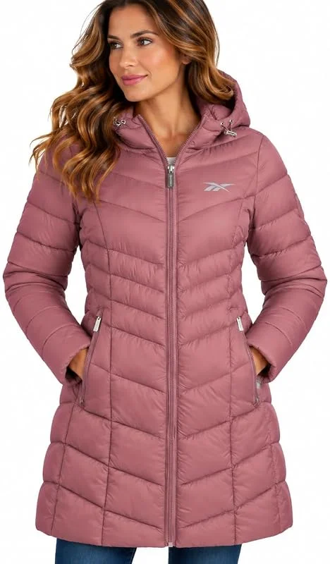 Reebok L Long Glacier Jkt chaquetas ligeras acolchadas Mujer (Pack de 1) — Plumon fino
