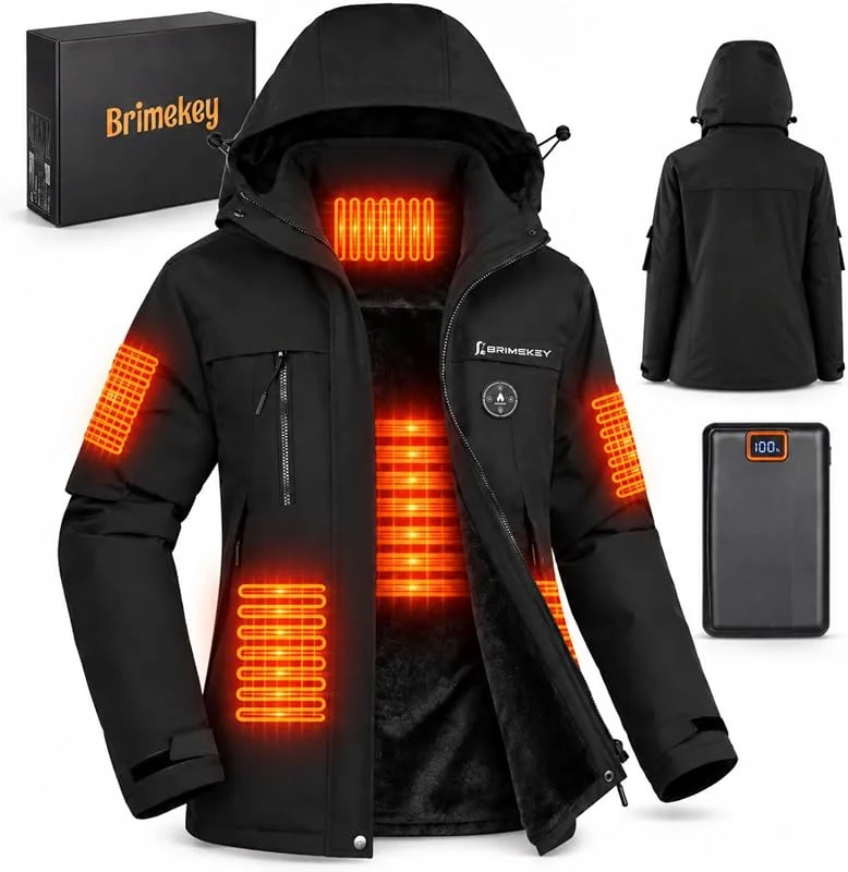 Chaqueta Calefactable Mujer con Forro Polar, 20000mAh, 6 Zonas — Ropa esqui