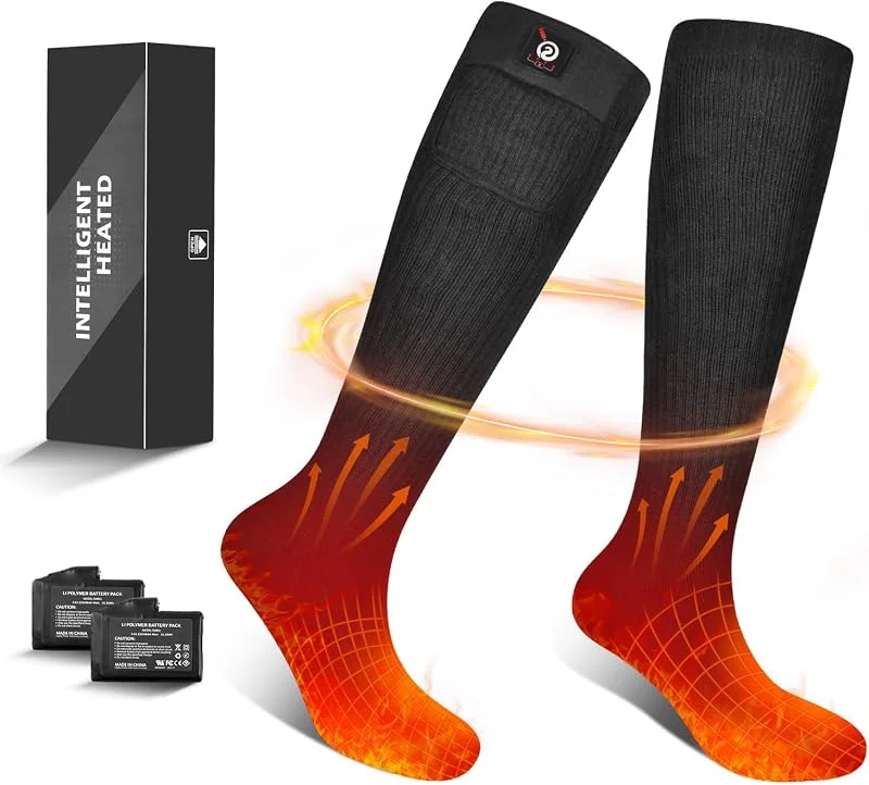 Calcetines Térmicos para Hombre Mujer Batería Recargable Calcetines Eléctricos en Invierno Frío Calcetines Térmicos para Caza Camping Esquí Senderismo Pesca Montar Motociclismo — Equipo esqui