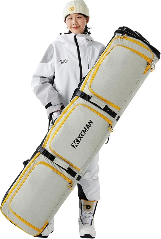 XCMAN Bolsa de Snowboard Longitud Ajustable 63-75 Pulgadas Bolsas Acolchadas para Viajes aéreos — Equipo esqui