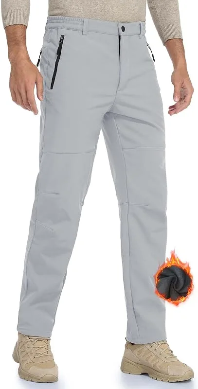 Pantalones de Trekking para Hombre, Impermeables y Calientes, para Senderismo, Esquí, Montaña y Nieve, Forrado Pola — Ropa esqui