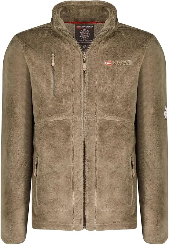 Geographical Norway Upload Men - Chaqueta Vellón Ciente Hombres De Lana Fina Cremlera Otoño Invierno Primavera Chaqueta - Suéter De Manga Larga De Piel Suave Aire Libre — Ropa esqui