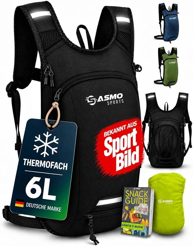 Sasmo Mochila Hidratación con Bolsa Agua y Bolsillo Térmico Impermeable Ultraligera para Ciclismo MTB y Esquí — Equipo esqui