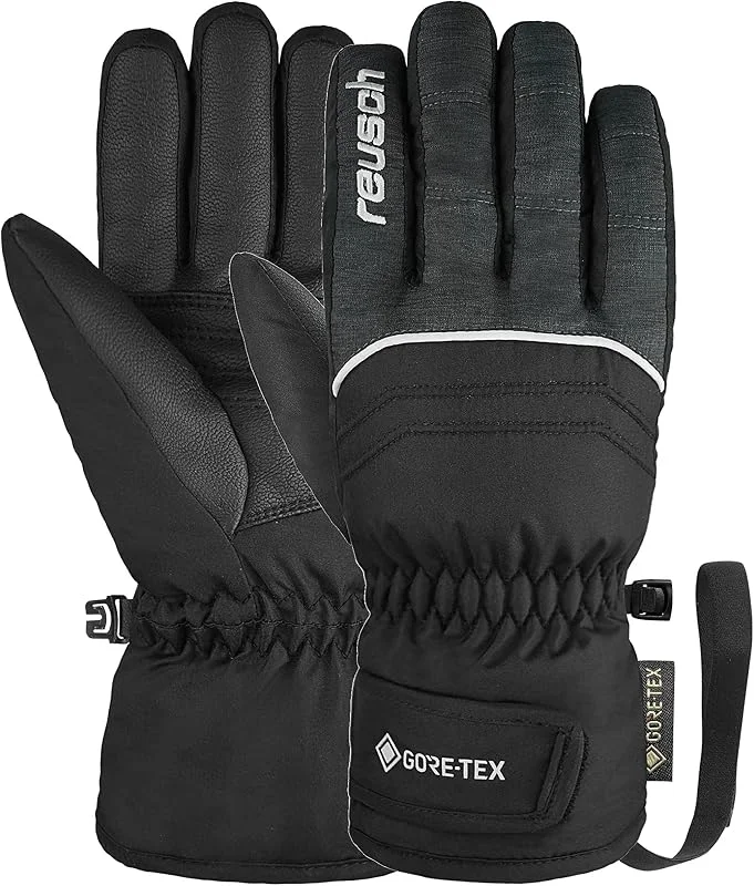 Reusch Teddy Gore-Tex-Guantes de esquí Resistentes al Viento y al Agua Invierno, Black Melange, 4, 5 Unisex niños — Ropa esqui