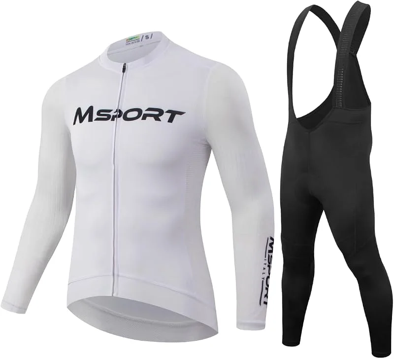 Conjunto de Ciclismo de Invierno – Maillot Térmico de Manga Larga + Culotte con Badana Acolchada de Gel Antishock — Ropa esqui