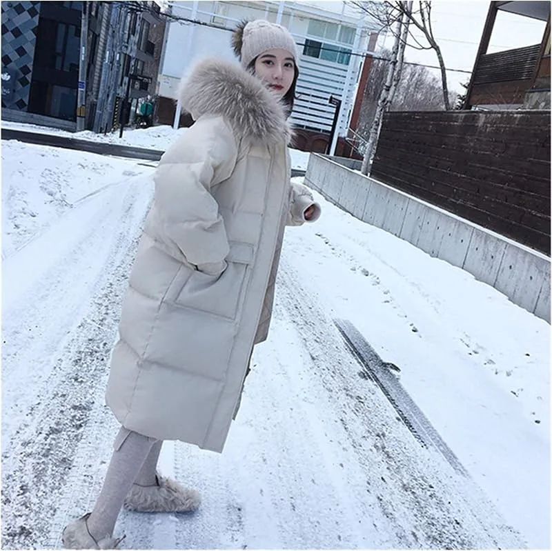 Chaqueta ultraligera cálida y resistente al viento para mujer, de doble cara, de plumón, con capucha, color blanco, cálido, para nieve, estilo coreano (color: blanco, talla: 3) — Plumon fino