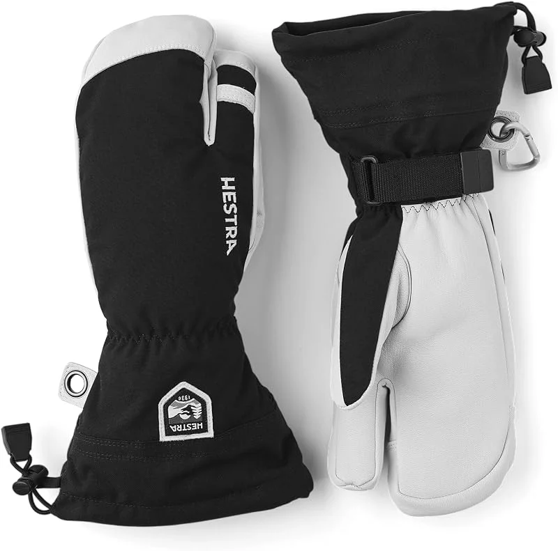 Hestra Guantes Heli Ski 3-Finger Mujer, Hombre - de mujer esquí hombre con forro, Cierre autoadherente Invierno otoño, invierno — Ropa esqui