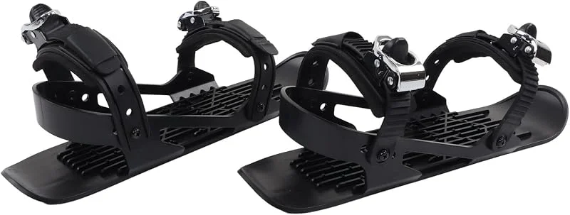 Mini Patines de Esquí Cortos, Patín de Nieve Portátil con Fijación Ajustable para Hombres Mujeres Adultos, Esquí de Nieve Zapato para Esquí, Deportes de Invierno Al Aire Libre (Negro) — Equipo esqui