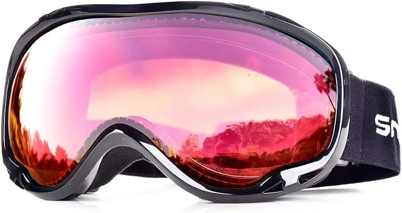 Gafas de Esquí, Máscara Gafas de Esqui Hombre Snowboard Nieve Espejo para Hombre Mujer Adultos Juventud Chicos Chicas Anti Niebla Gafas de Esquiar OTG Protección UV Esférica Lente — Equipo esqui