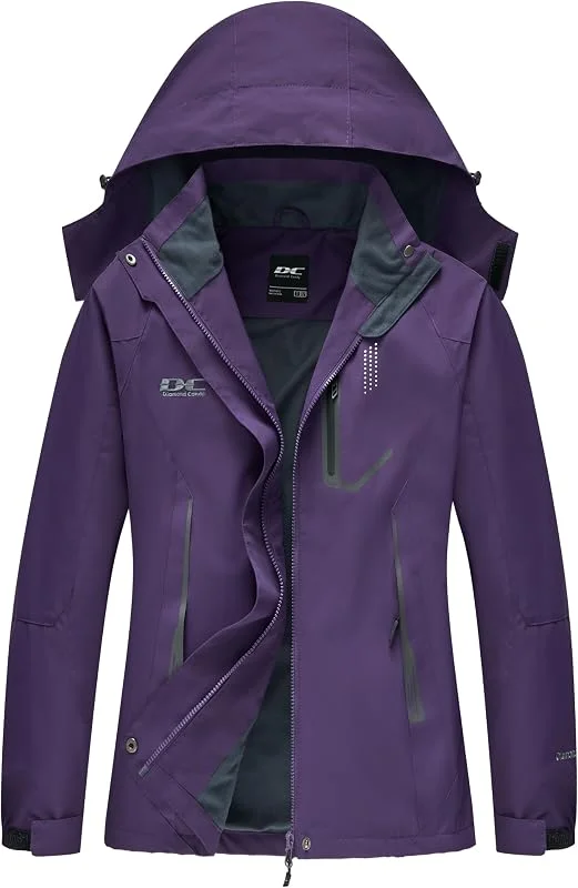 chaqueta impermeable mujer chaqueta chubasquero ligera de softshell cortavientos chaqueta lluvia con capucha — Ropa esqui