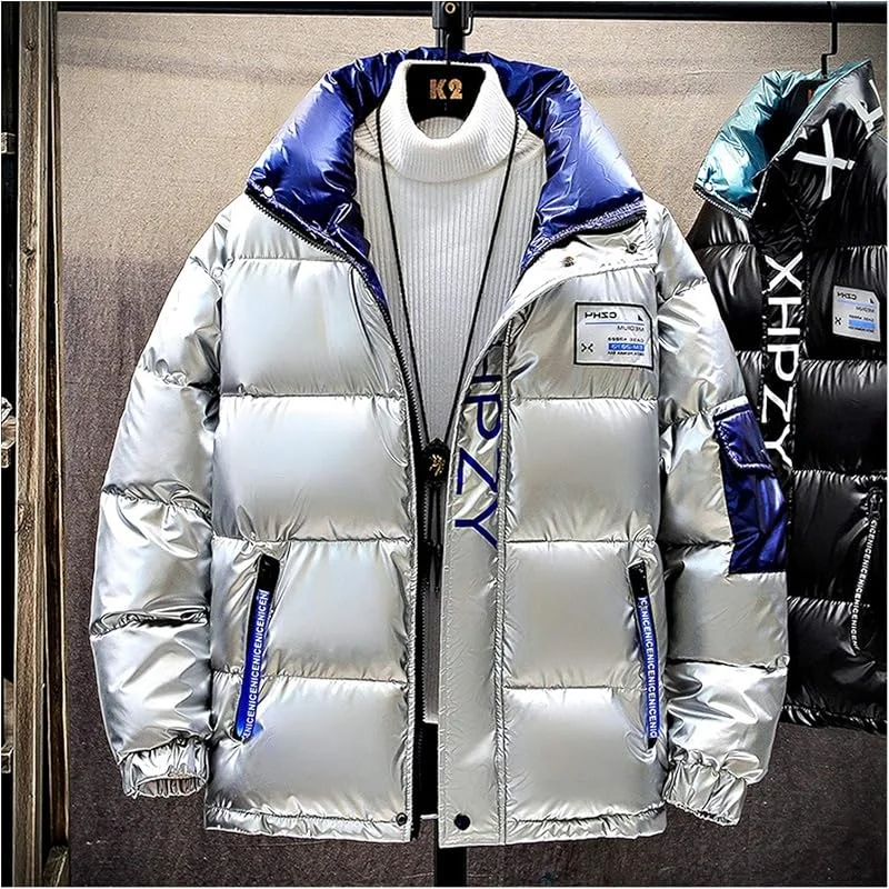 Ultraligero cálido y resistente al viento chaqueta de los Hombres de Abajo Chaqueta Casual Cálido Cuello con Capucha Abrigos de Invierno Chaquetas de los Hombres Cortavient — Plumon fino