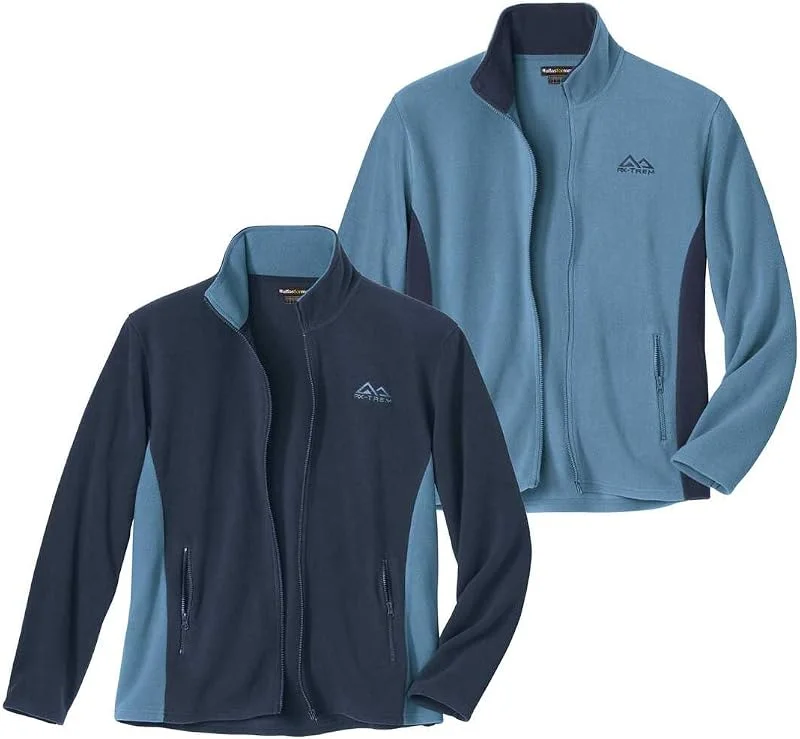 ATLAS FOR MEN - Set de 2 Chaquetas de Forro Polar con Cremallera - Cuello Alto - Hombre - Ideal para Invierno - Ligeras - Disponibles en Tallas Grandes de la M a la 5XL — Ropa esqui