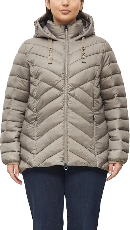 s.Oliver Chaqueta acolchada ligera con capucha, 9625_beige, 60 — Plumon fino