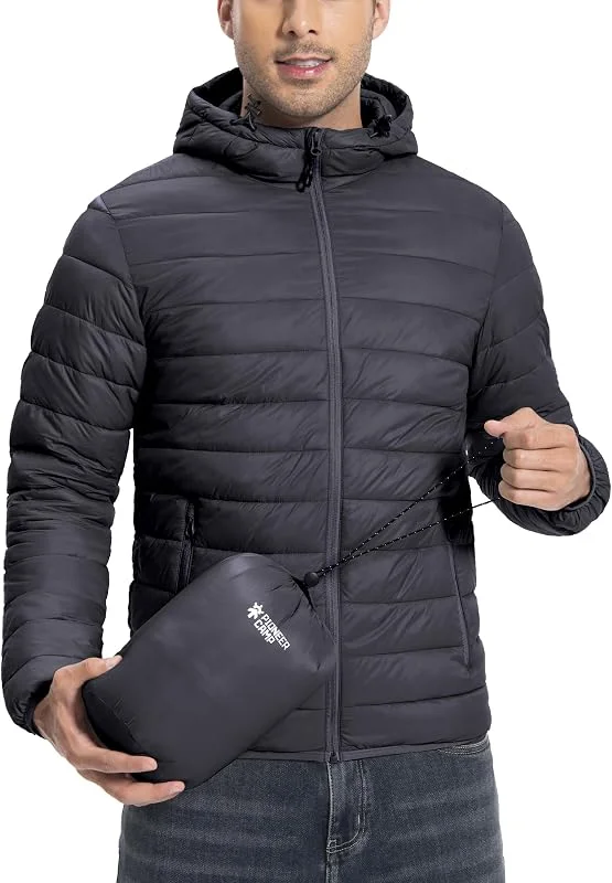 Pioneer Camp Chaqueta acolchada para hombre, chaqueta ligera de plumón, chaqueta de invierno, chaqueta de entretiempo, chaqueta con capucha y 6 bolsillos — Plumon fino