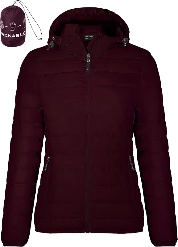Chaqueta acolchada para mujer, chaqueta ligera de plumón, chaqueta acolchada con capucha, cálida chaqueta de invierno, ligera, para otoño e invierno — Plumon fino