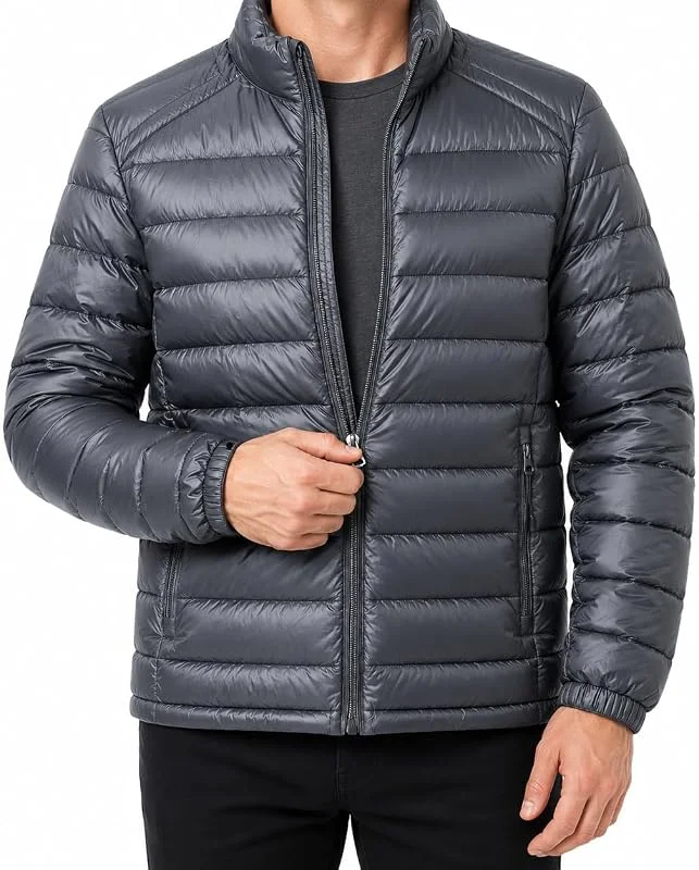 Chaqueta Acolchada Ligera para Hombre, 100% Nylon — Plumon fino