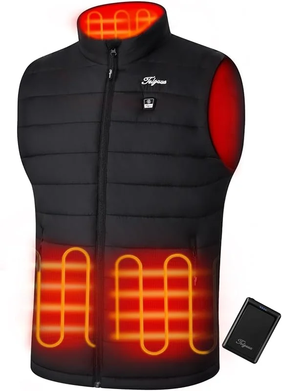 Telguua Chaleco Calefactable Hombre con Batería Externa 10000mAh — Ropa esqui