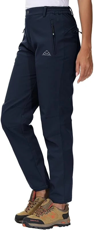 YSENTO Pantalones softshell para mujer, de invierno, para senderismo, esquí, impermeables, con forro cálido, térmicos, pantalones de trekking — Ropa esqui