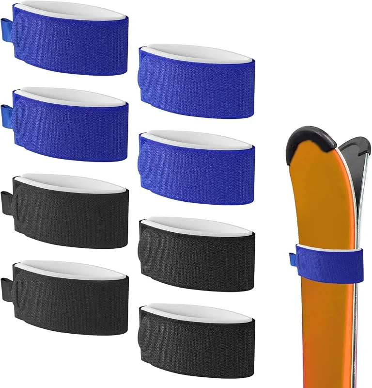 orreas Sujeción Esquí, Correas Ajustables para Esquís Cinta Sujeción con Almohadilla Protectora Accesorios para Deportes de Invierno — Equipo esqui