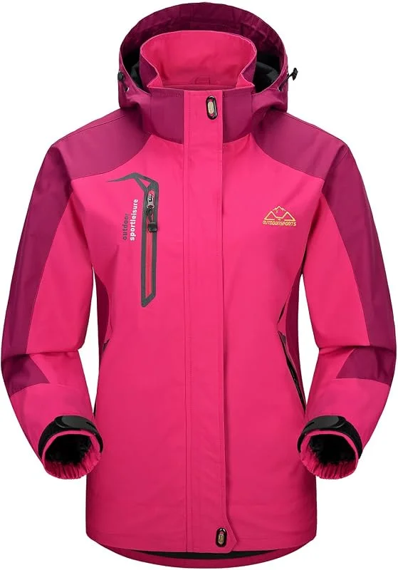 YSENTO Chaqueta de senderismo para mujer, impermeable, ligera, transpirable, con capucha desmontable — Plumon fino