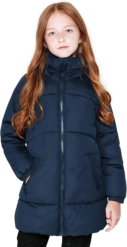 maoo garden Abrigo Ligero Acolchado Largo de Invierno para Niñas Chaqueta de lana Suave Acolchada Gruesa con Capucha — Plumon fino