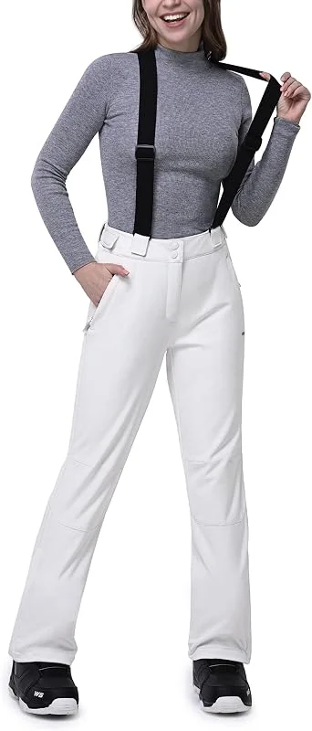 33, 000ft Pantalones de esquí para mujer, pantalones con tirantes, impermeables, resistentes al viento, pantalones de softshell, con forro cálido, pantalones de snowboard, pantalones de esquí térmicos — Ropa esqui
