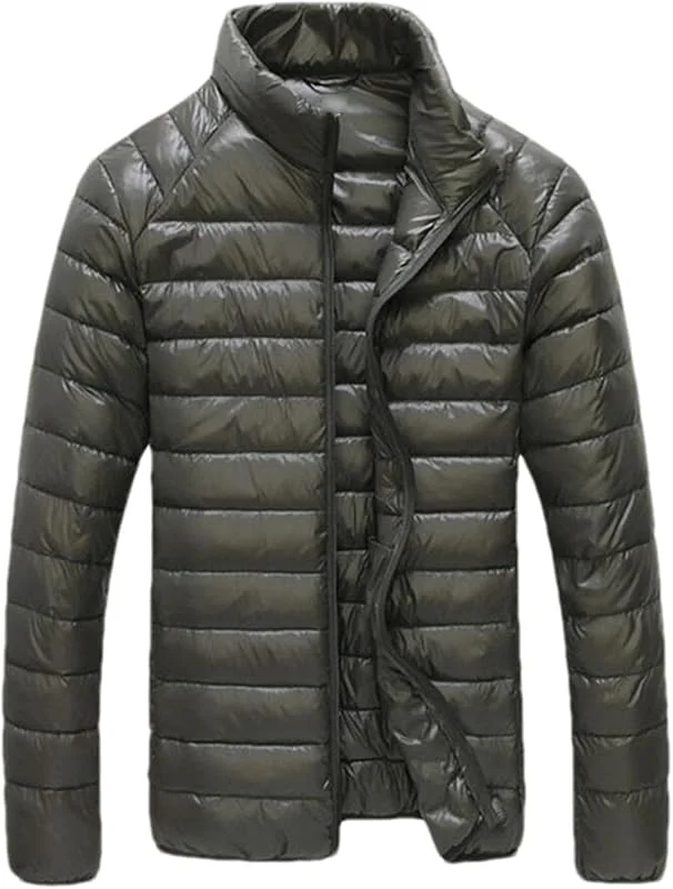 Chaqueta de plumón de Pato Blanca Ultraligera para Hombre Parka Informal a Prueba de Viento Chaquetas Finas ultraligeras — Plumon fino