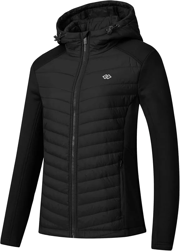 MoFiz Chaqueta acolchada Mujer Chaqueta Híbrida Cálida para Correr Chaqueta plumas mujer plumifero ultraligero mujer Deportiva para Exteriores — Plumon fino