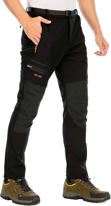 Pantalones Trekking Esqui Trabajo Hombre Impermeables Polar Forrado — Ropa esqui