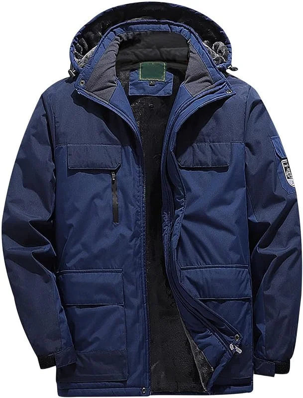 Generisch Abrigo de invierno para hombre, talla grande, chaqueta de esquí, chaqueta de lana cálida, traje de senderismo para exteriores, 5XL, 9XL — Ropa esqui