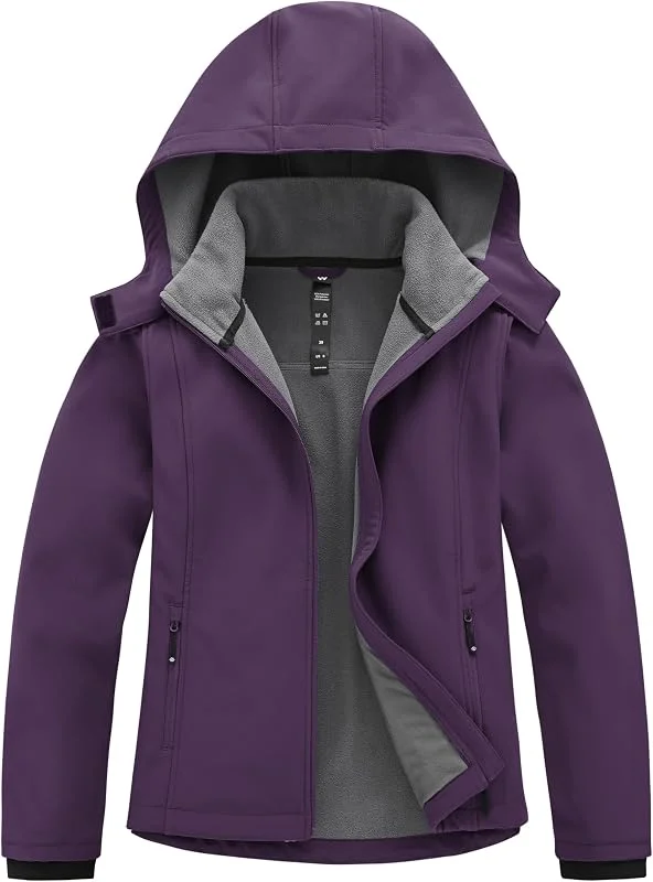 MoFiz Chaqueta Softshell Mujer Forro Polar Con Capucha Desmontable — Ropa esqui