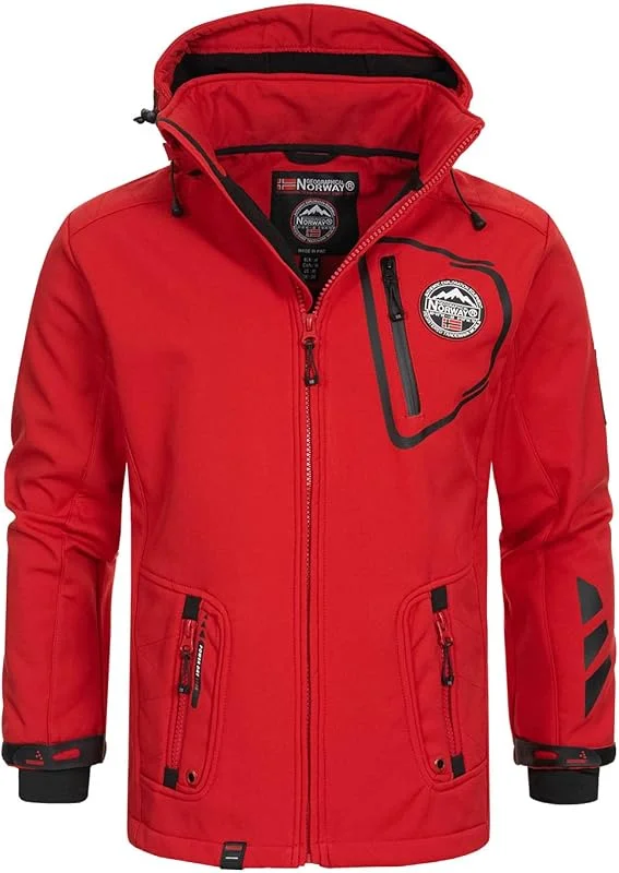 Geographical Norway Tacebook Men - Chaqueta Softshell Hombres Impermeable Con Capucha - Chaqueta Outdoor Cortavientos Resistente - Senderismo Esquí Otoño Invierno Primavera — Ropa esqui